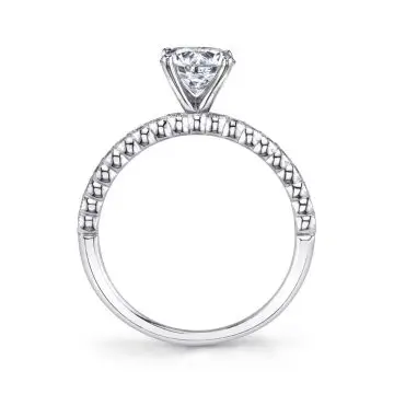 White Gold Round Cut Stackable Engagement Ring - Albertine