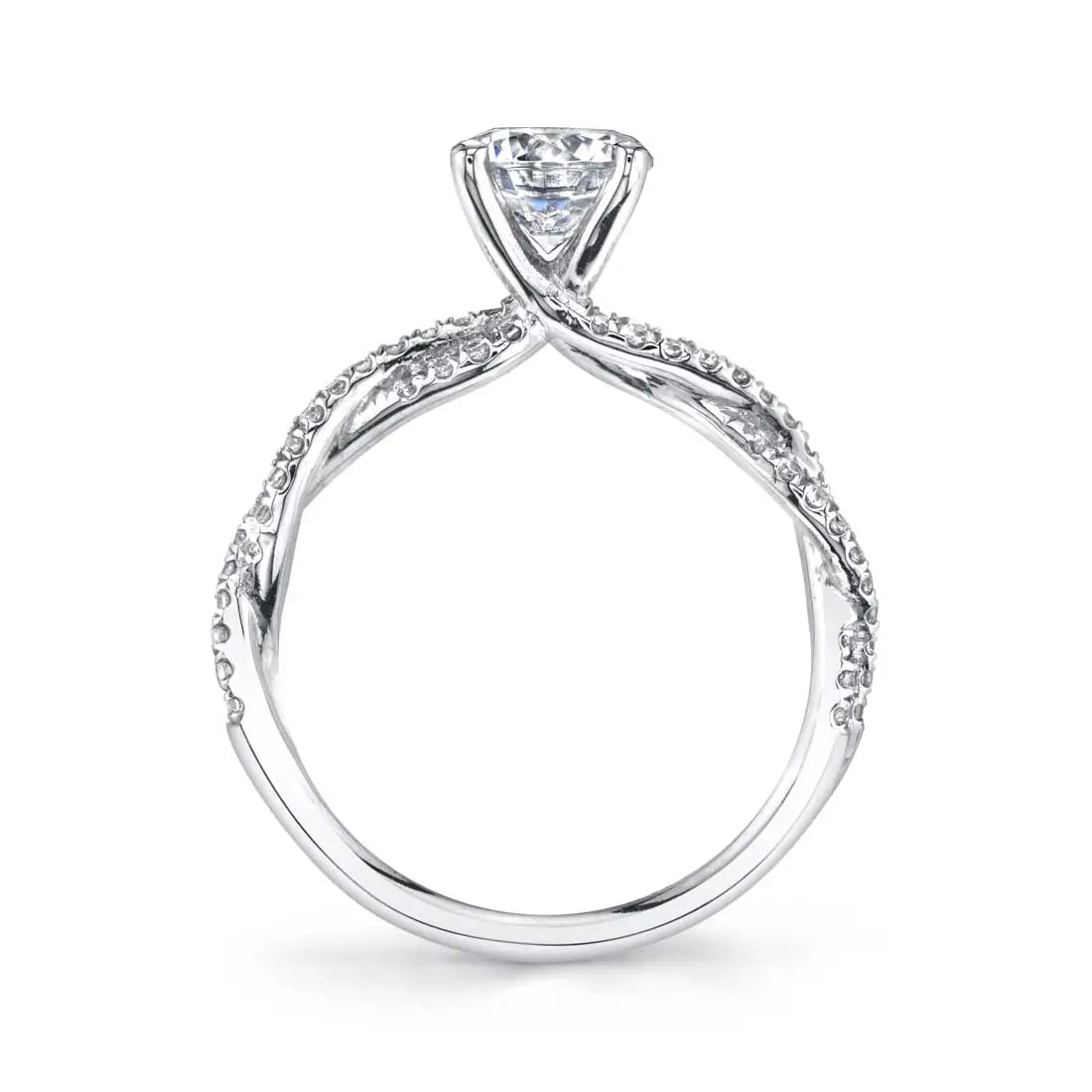 Oval Cut Spiral Engagement Ring - Leána
