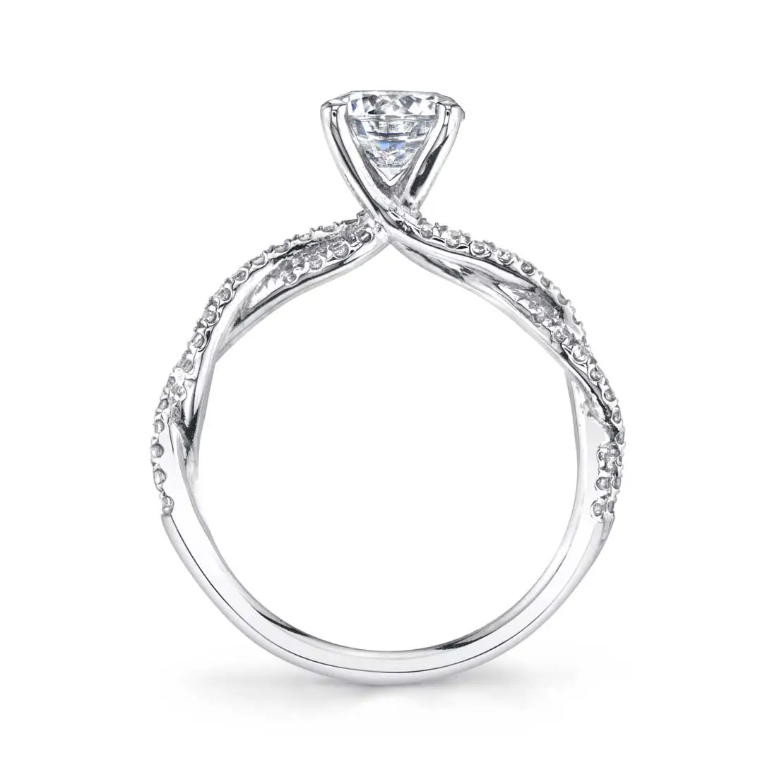 Round Cut Spiral Engagement Ring Le na Sylvie Jewelry