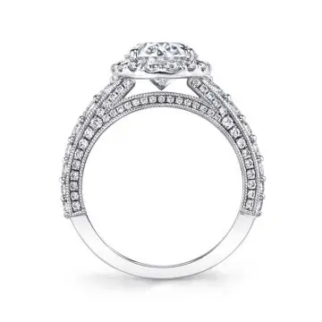 White Gold Oval Cut Engagement Ring - Josephine