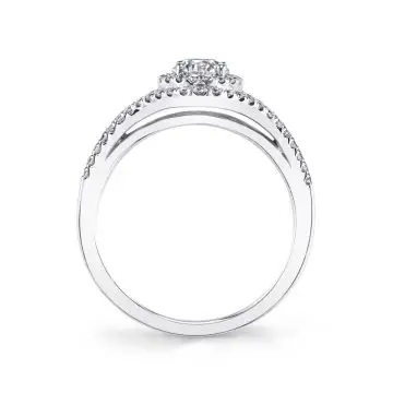 White Gold Oval-Shaped Double Halo Engagement Ring - Poppy