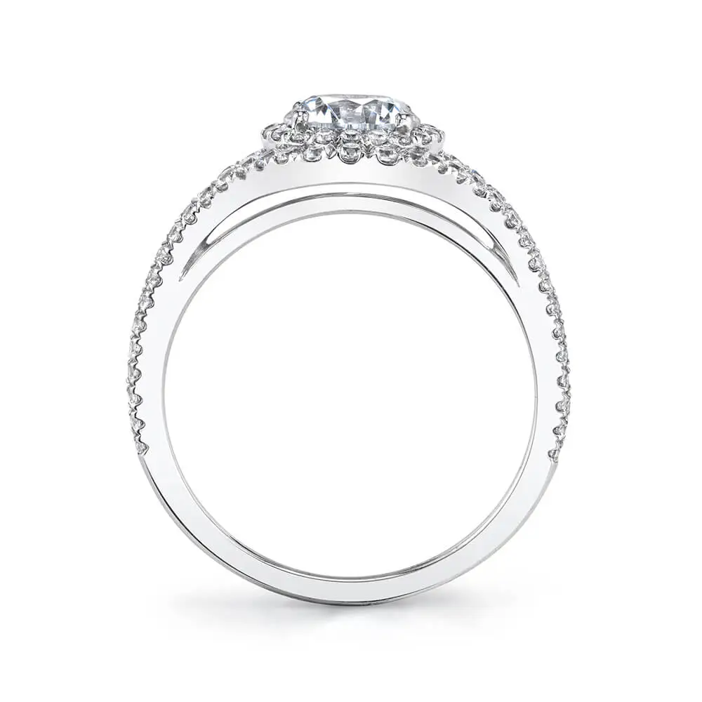 Round Cut Double Halo Engagement Ring - Poppy