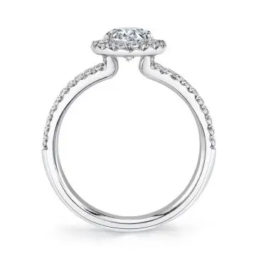 White Gold Oval Cut Split Shank Engagement Ring - Grazielle