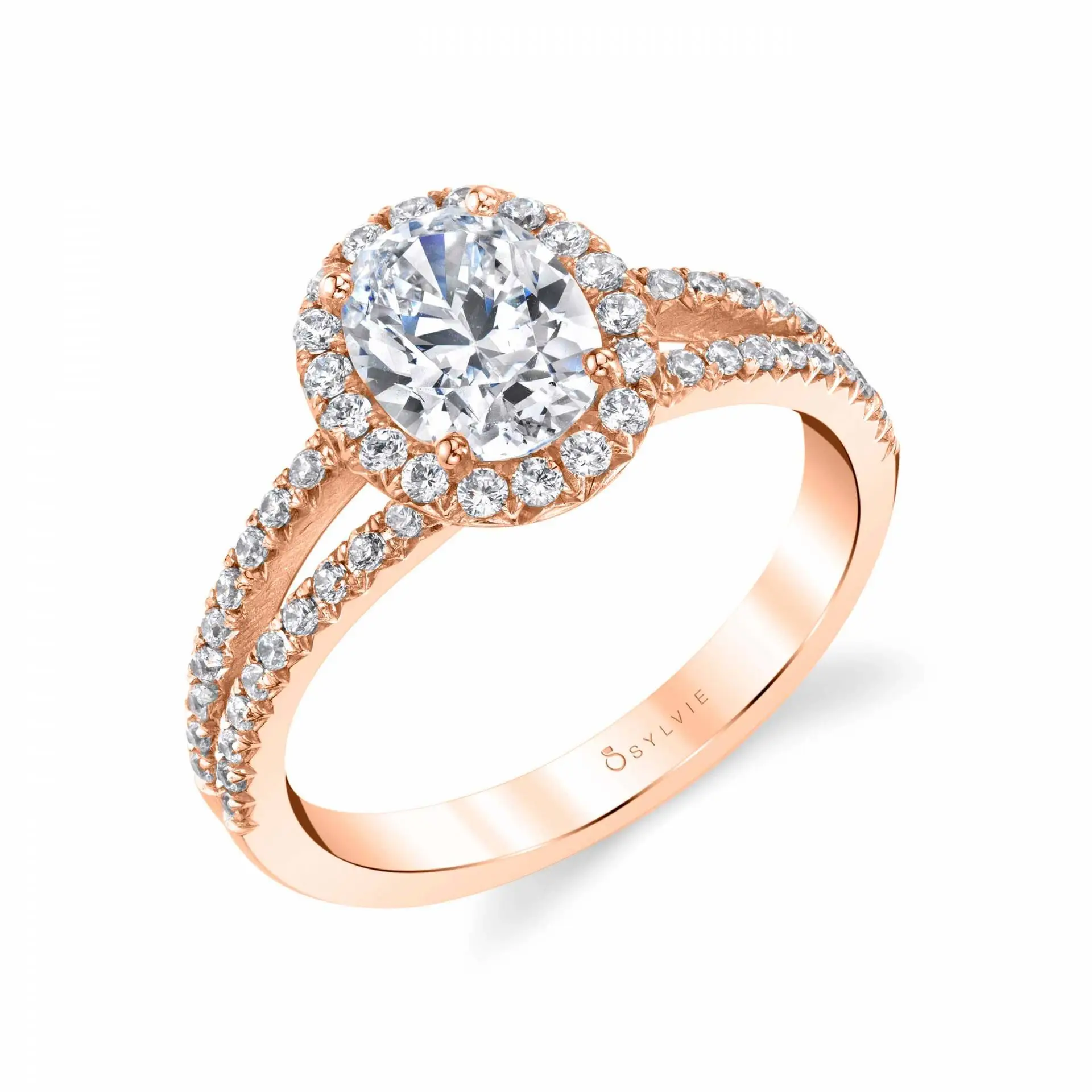 Oval Cut Split Shank Engagement Ring - Grazielle