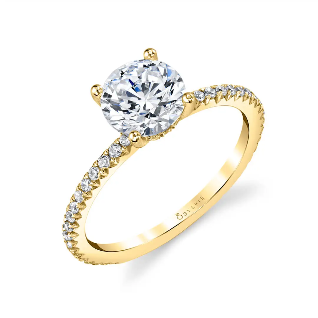 Round Cut Classic Engagement Ring - Maryam - Sylvie Jewelry