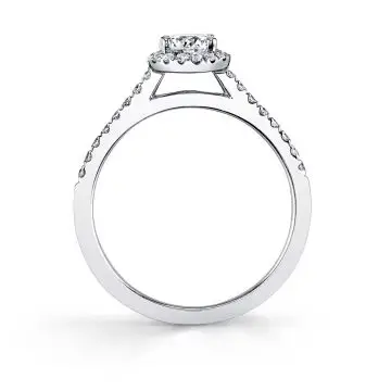 White Gold Marquise Cut Halo Engagement Ring - Jenny