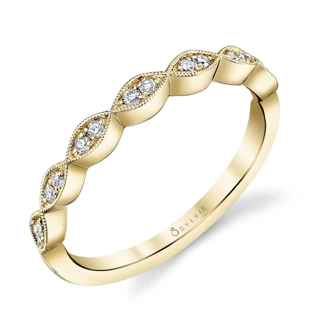 White Gold Diamond Stackable Wedding Band - Madeleina - Lifestyle Image - Lifestyle Image