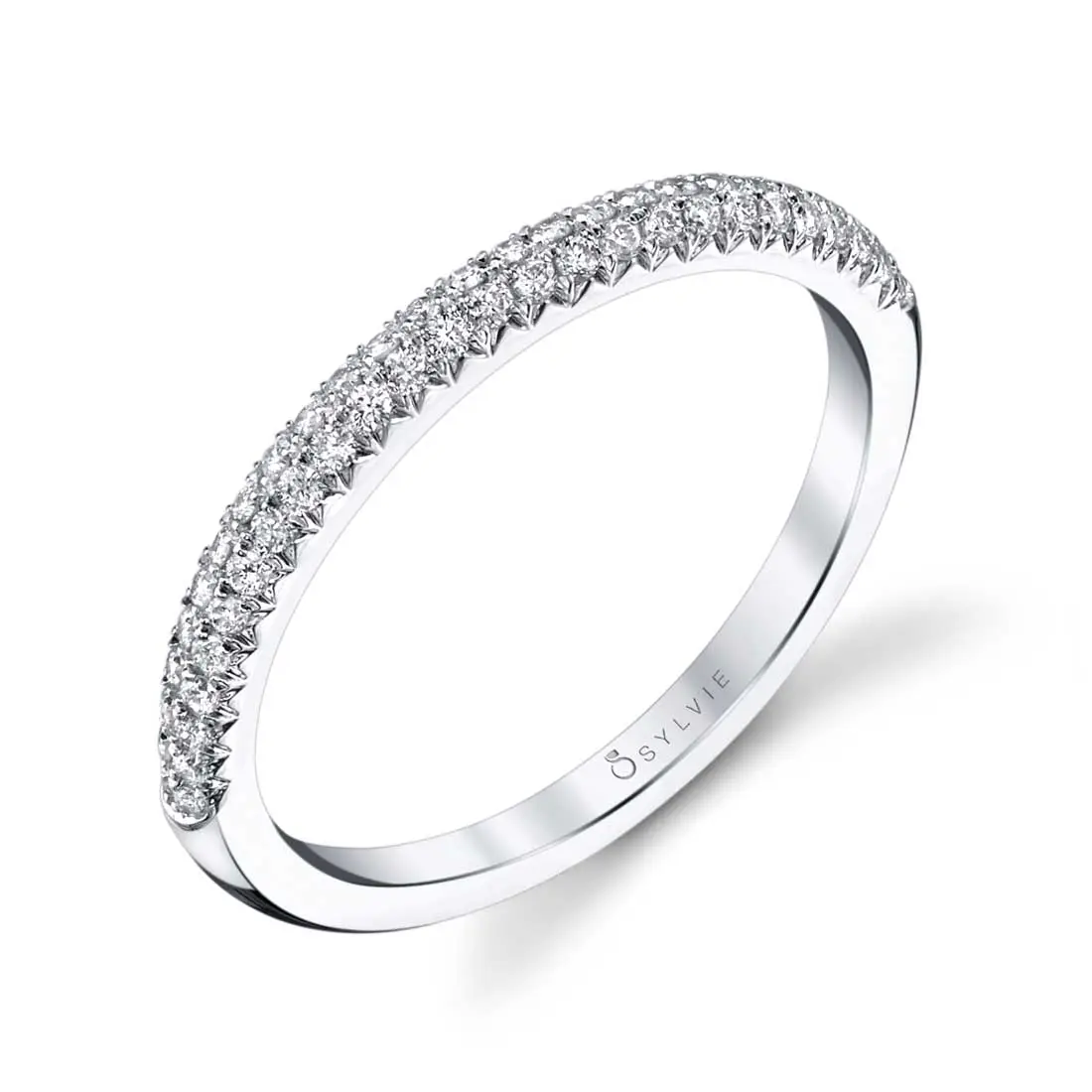 Pave Diamond Stackable Wedding Band Arielle Sylvie Jewelry