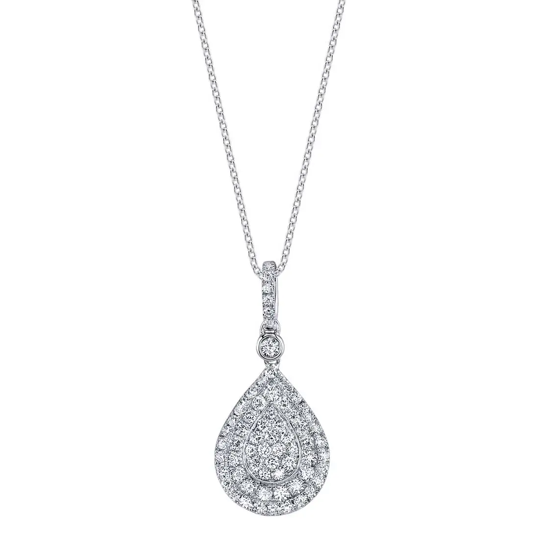 White Gold Teardrop Diamond Pendant