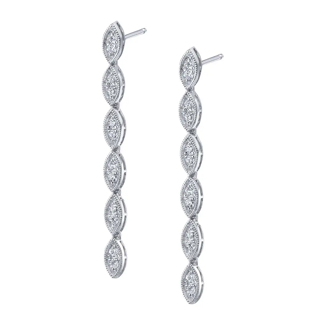 White Gold Vintage Diamond Earrings