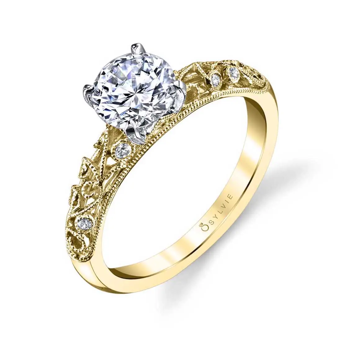 Round Cut Vintage Engagement Ring