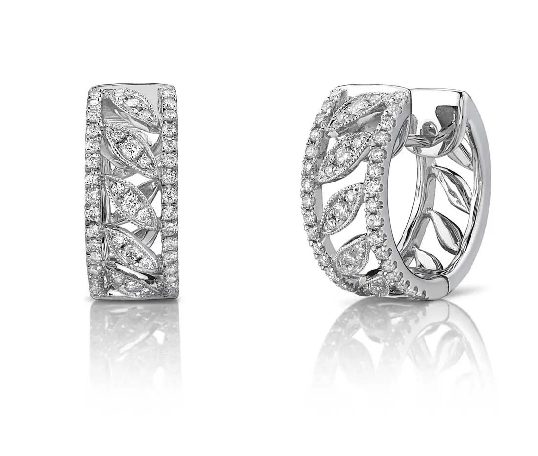 White Gold Diamond Hoop Earrings