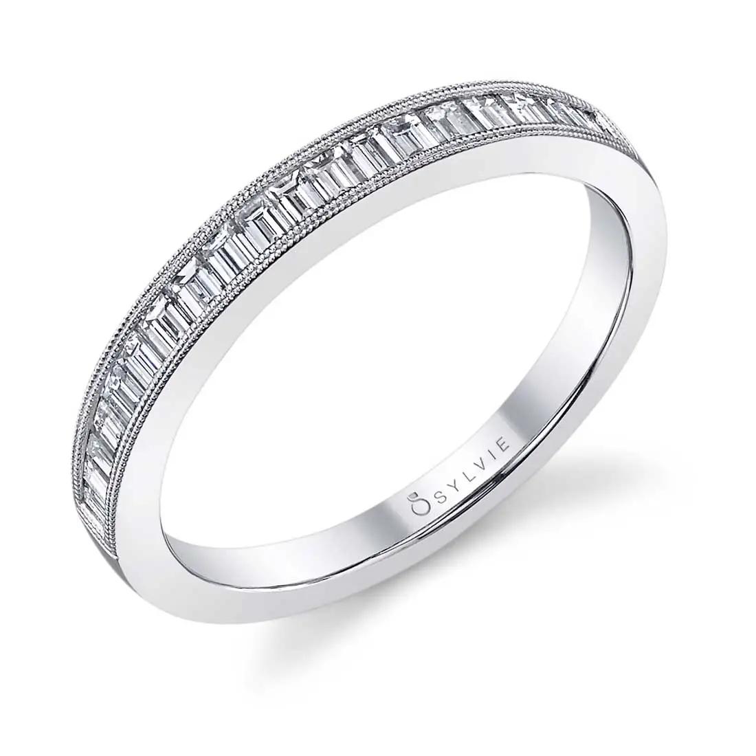 White Gold Baguette Wedding Band