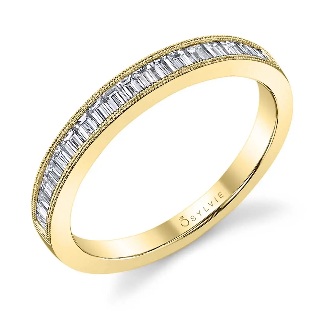White Gold Baguette Wedding Band