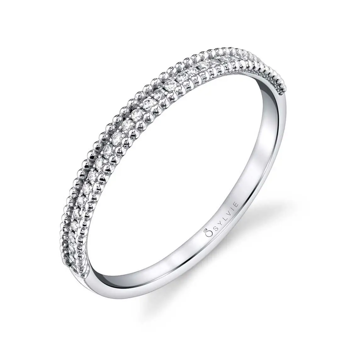 Brettany Beaded Stackable Band XS B0044 009 WG