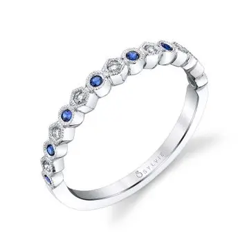 Blue Sapphire Gemstone Wedding Band