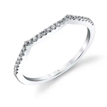 White Gold Curved Wedding Band