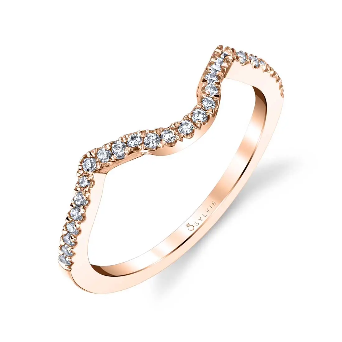 White Gold Curved Wedding Band