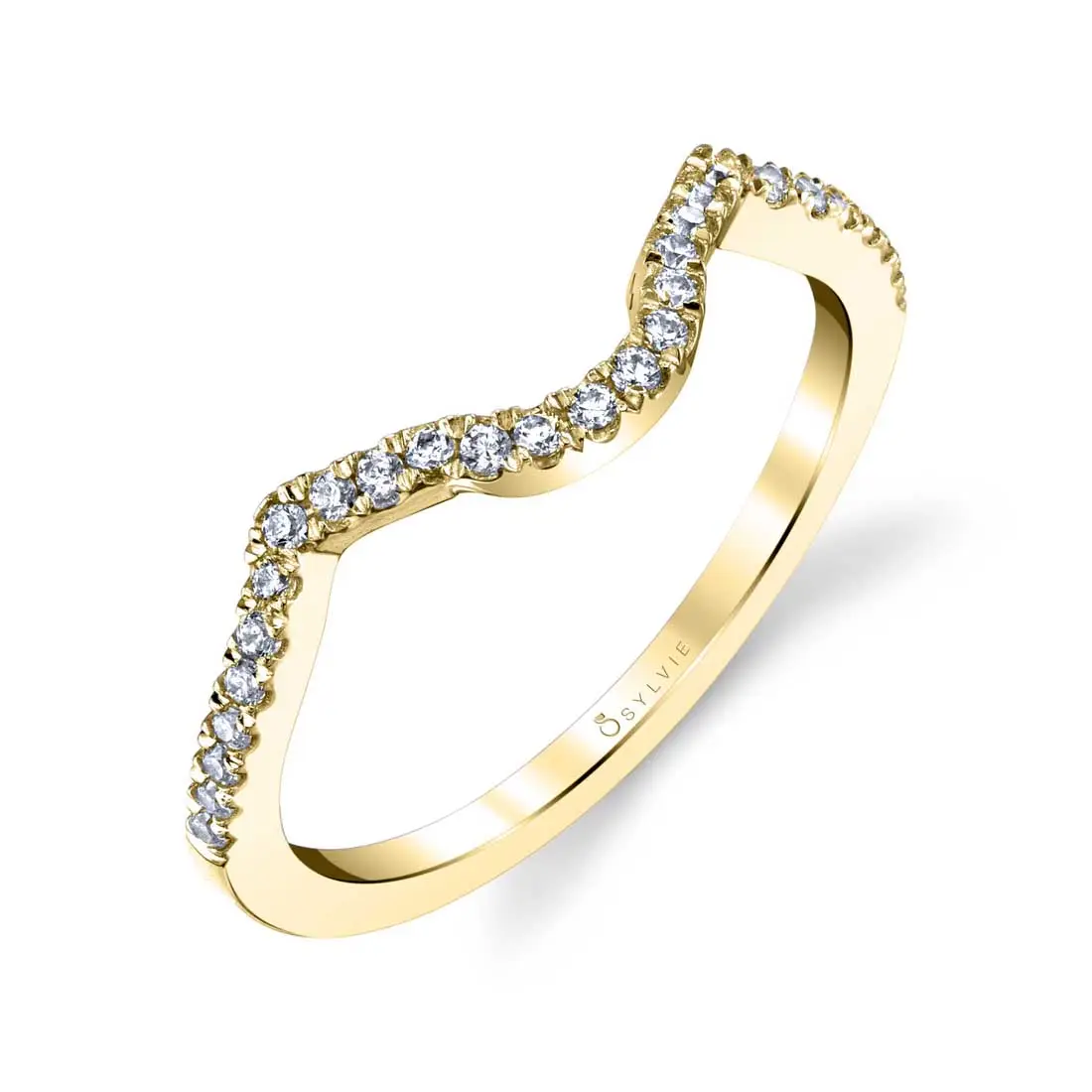 White Gold Curved Wedding Band