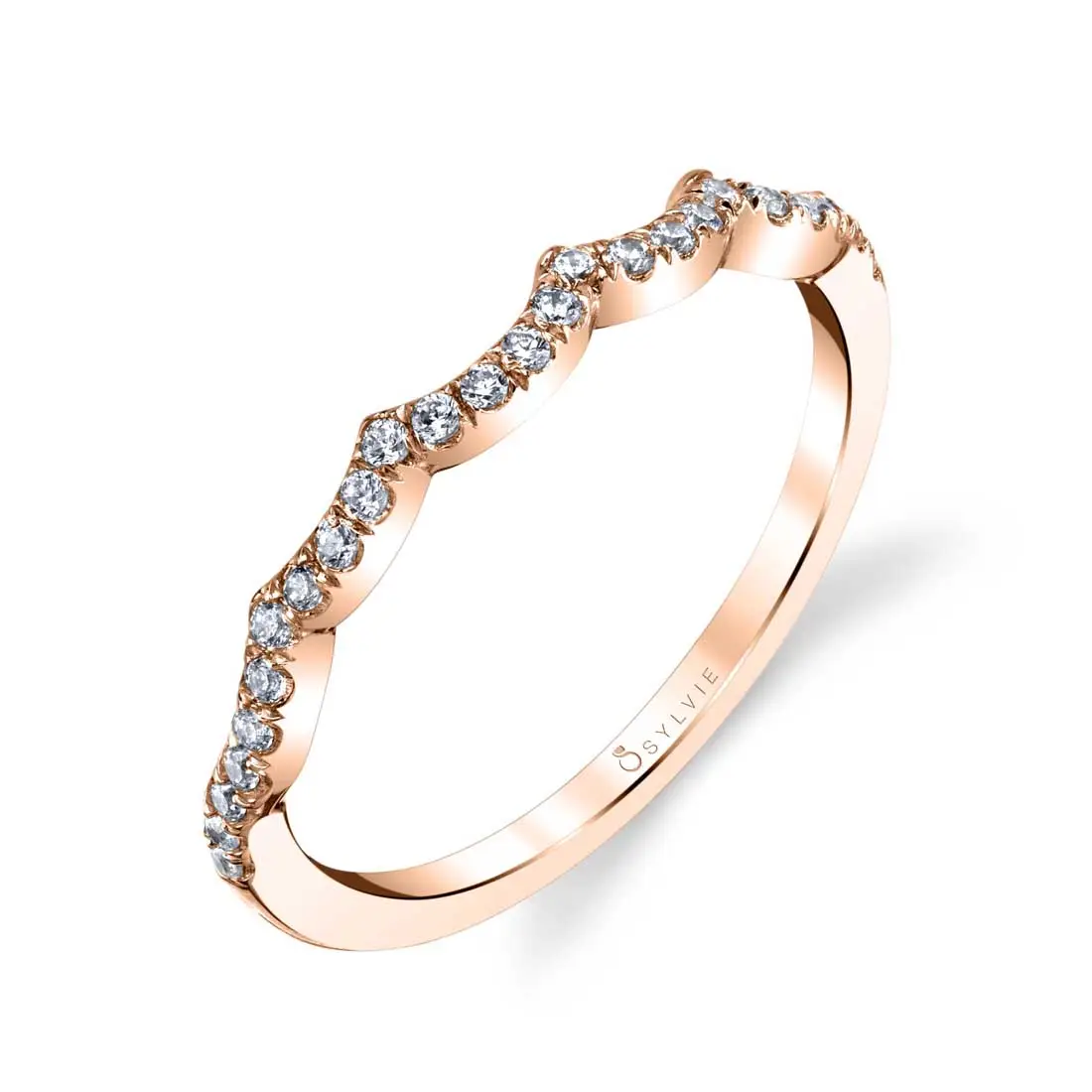 White Gold Curved Wedding Band