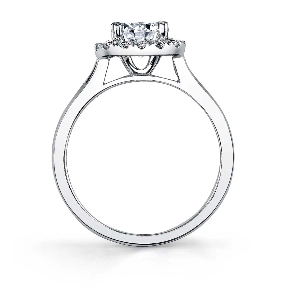 White Gold Cushion Cut Engagement Ring - Therese - Profile View