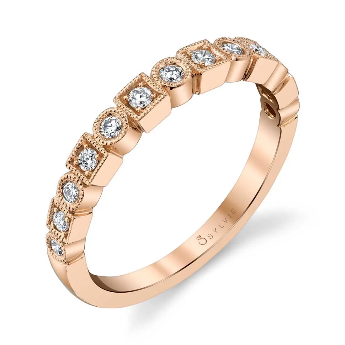 Modern Rose Gold Stackable Band -Jasmeen