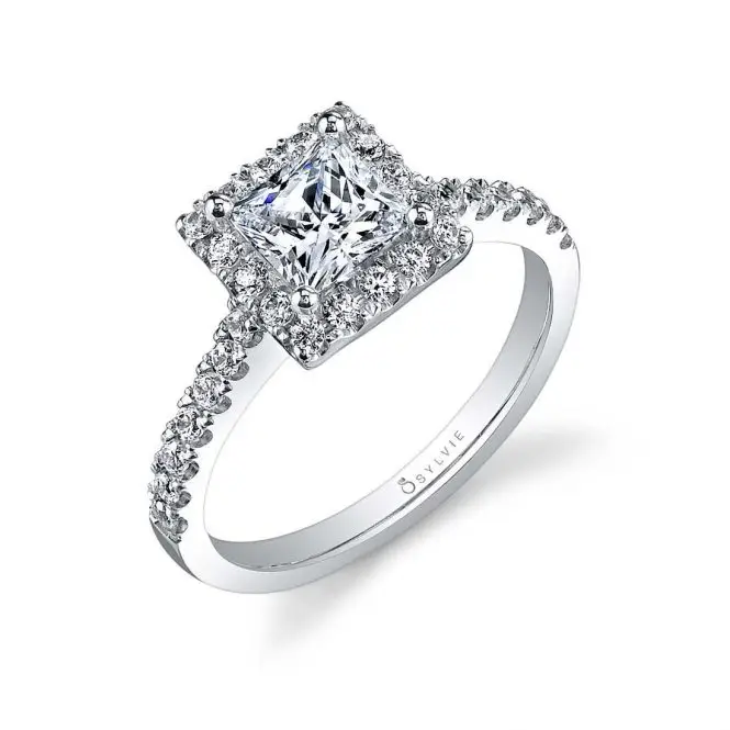 Princess Cut Halo Engagement Ring