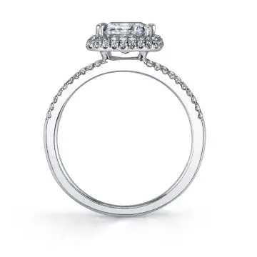 White Gold Marquise Shaped Engagement Ring with Split Shank - Clarinda
