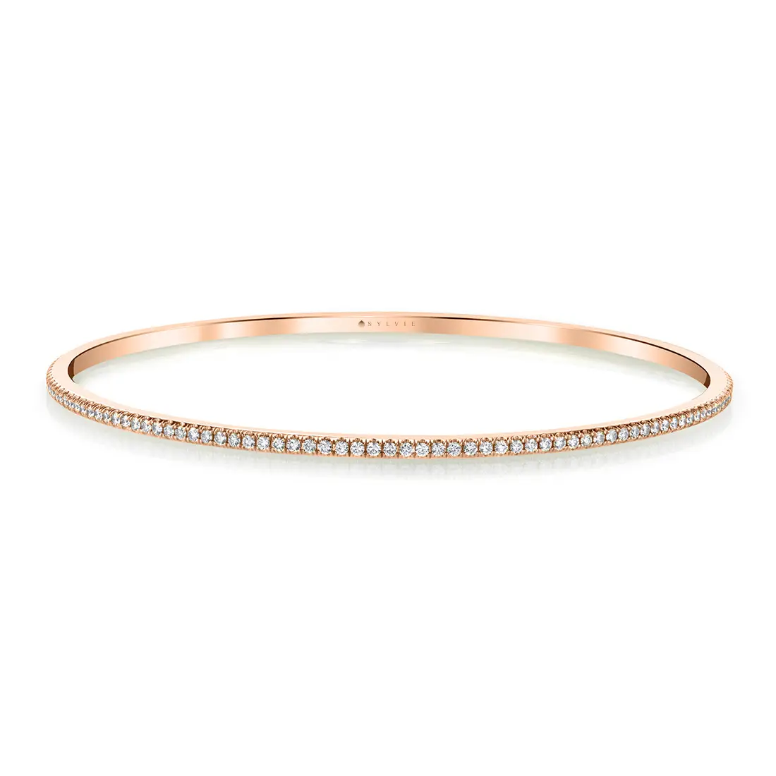 White Gold Slip On Diamond Eternity Bangle