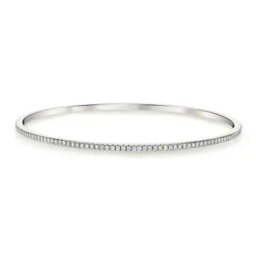 White Gold Slip On Diamond Eternity Bangle