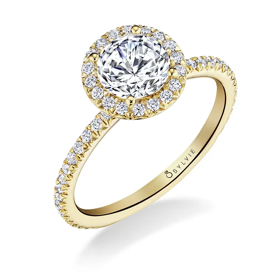 round halo engagement ring