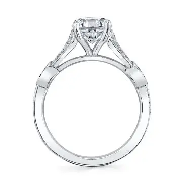White Gold Round Cut Unique Vintage Engagement Ring - Renee