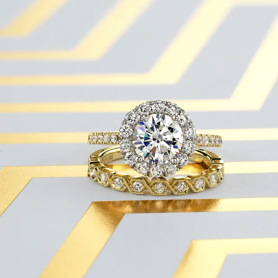 yellow gold wedding set