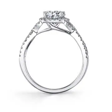 White Gold Unique Marquise Engagement Ring - Jocelina