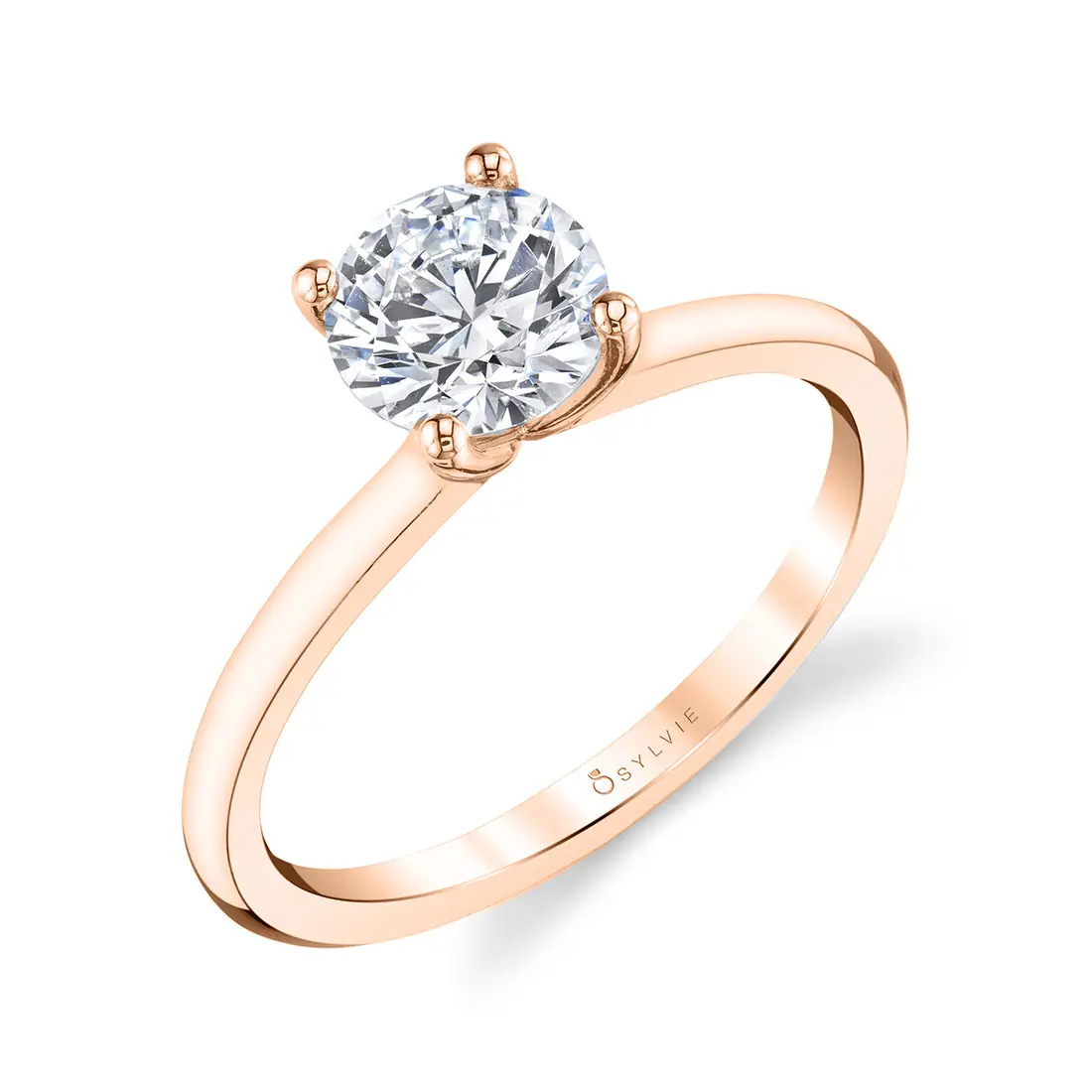 White Gold Round Cut Solitaire Engagement Ring - Dominique - Lifestyle Image - Lifestyle Image