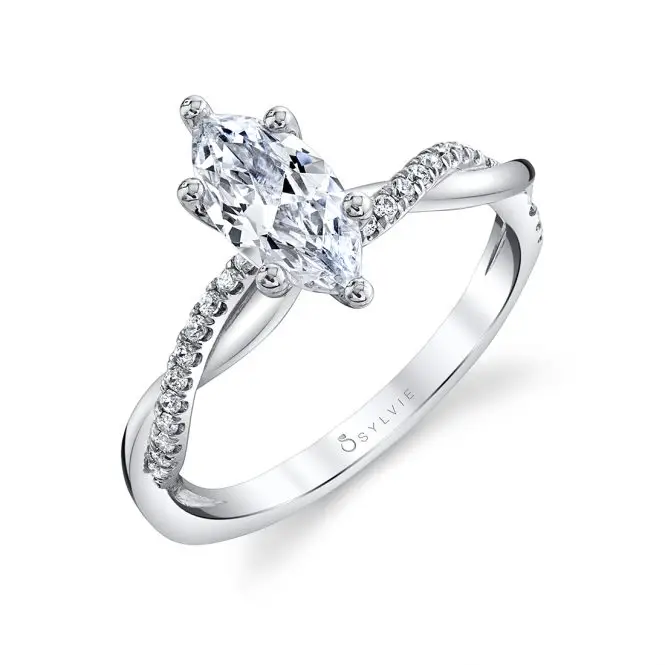Spiral marquise outlet row ring