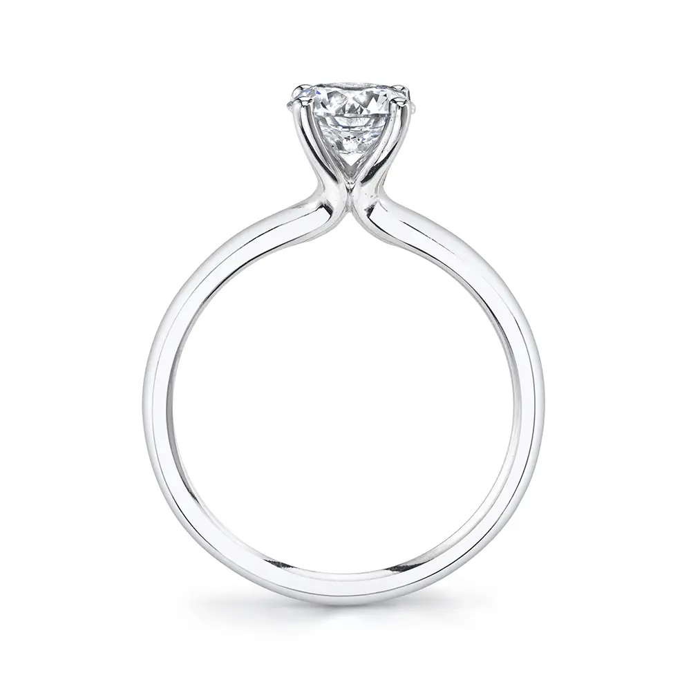 Side view of solitaire engagement ring - Sylvie