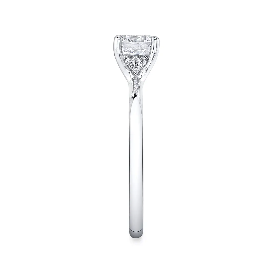 White Gold Princess Cut Solitaire Engagement Ring - Dominique