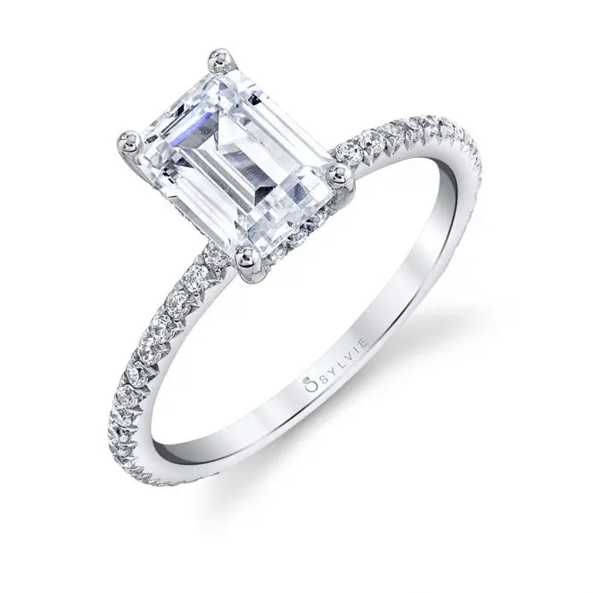 White Gold Emerald Cut Classic engagement ring
