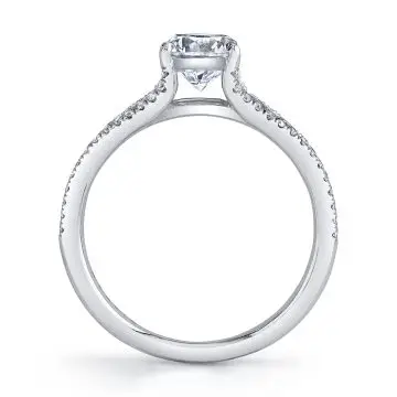 White Gold Split Shank Engagement Ring - Janine