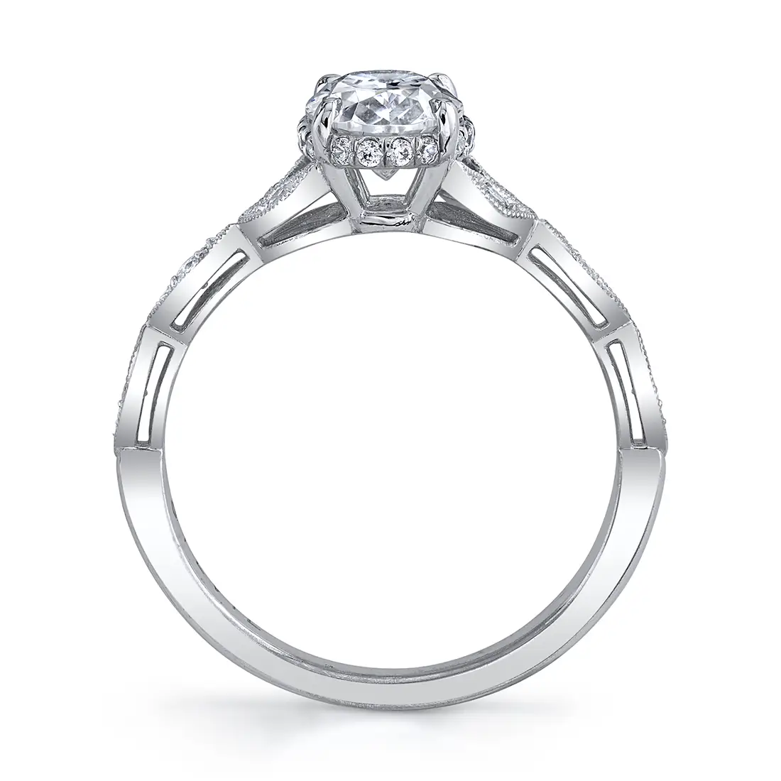 White Gold Oval Engagement Ring - Jonquille