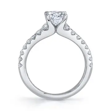 White Gold Round Cut Classic Engagement Ring - Jordane