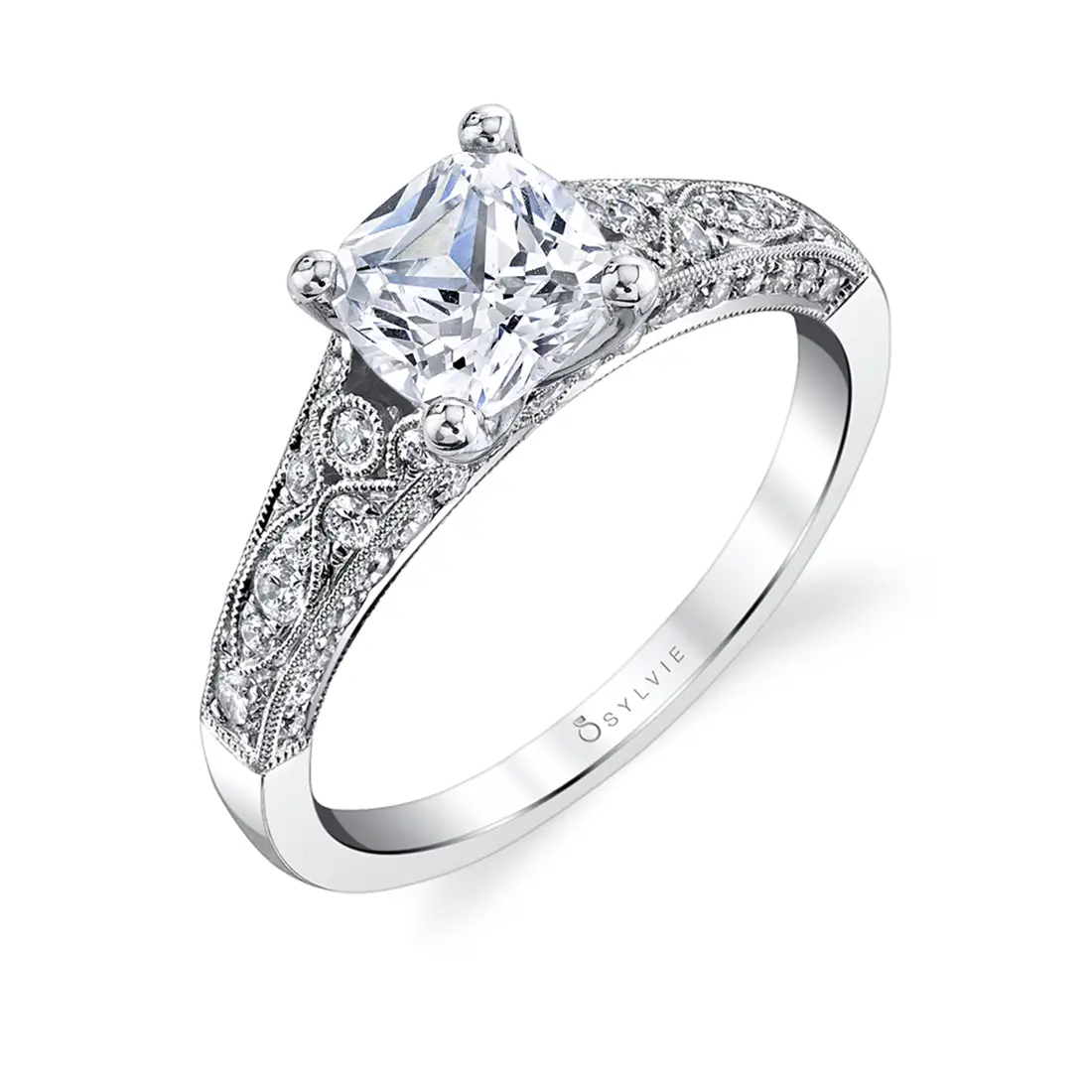 cushion cut engagement ring lvie