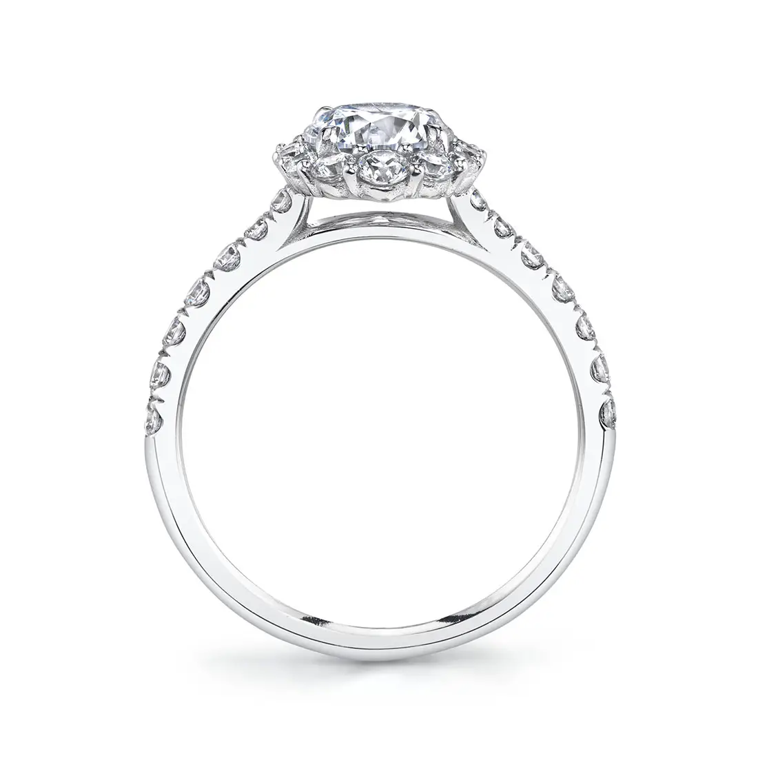 White Gold Oval Cut Halo Engagement Ring - Jillian - Lifestyle Image