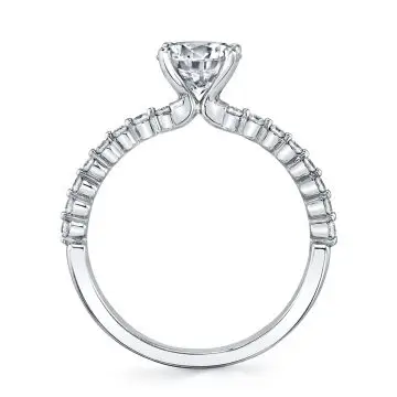 White Gold Round Classic Engagement Ring - Estelle