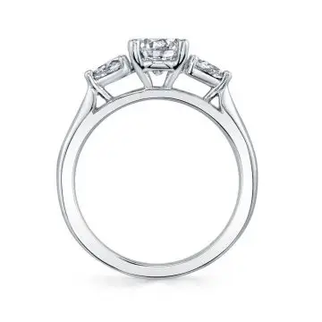 White Gold Marquise Cut Three Stone Engagement Ring - Martine