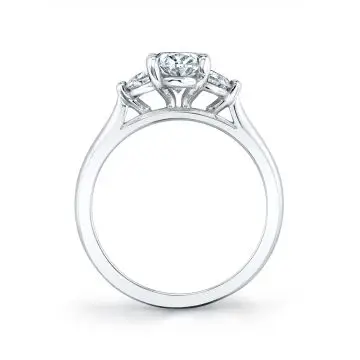 White Gold Three Stone Marquise Engagement Ring - Melisandre