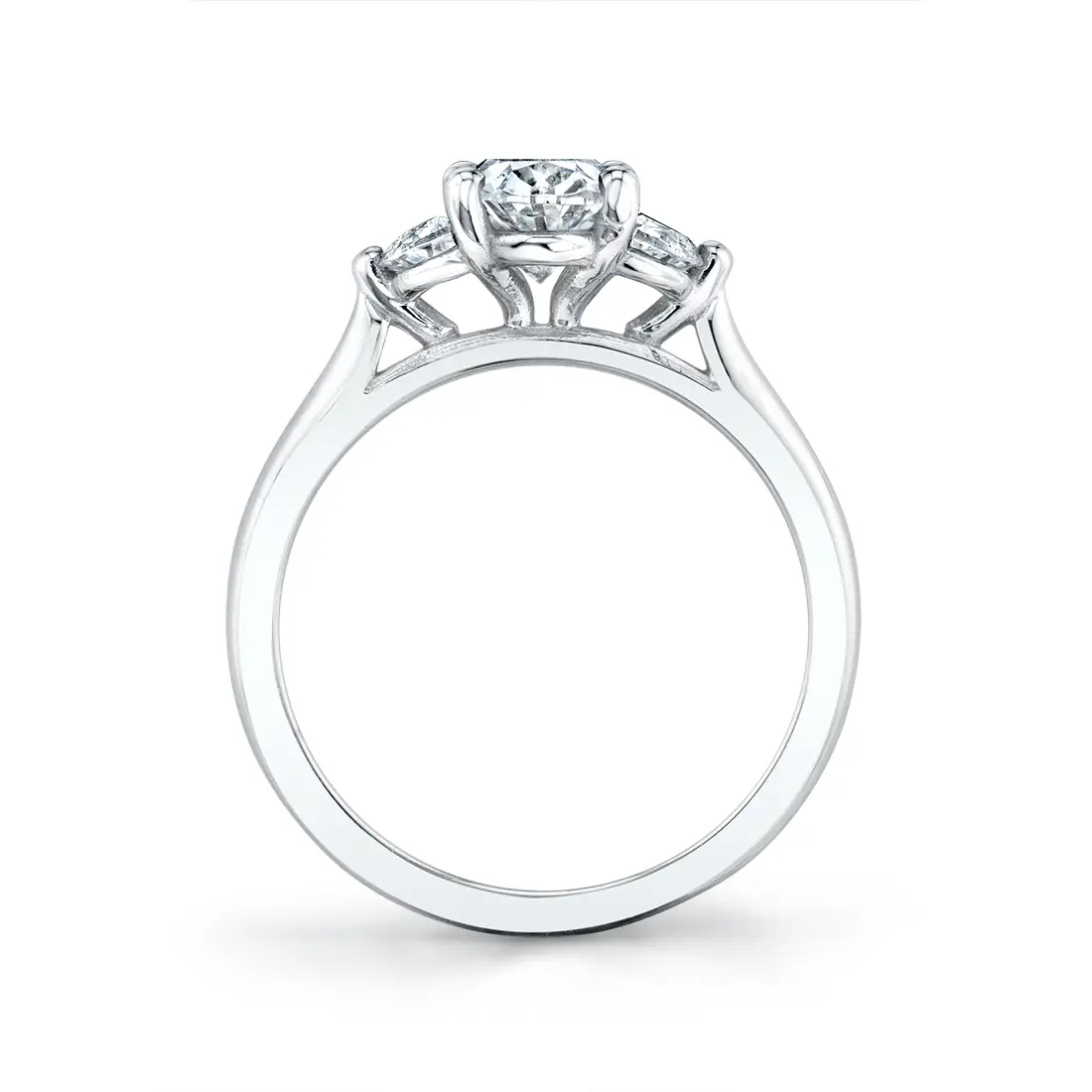 White Gold Three Stone Marquise Engagement Ring - Melisandre