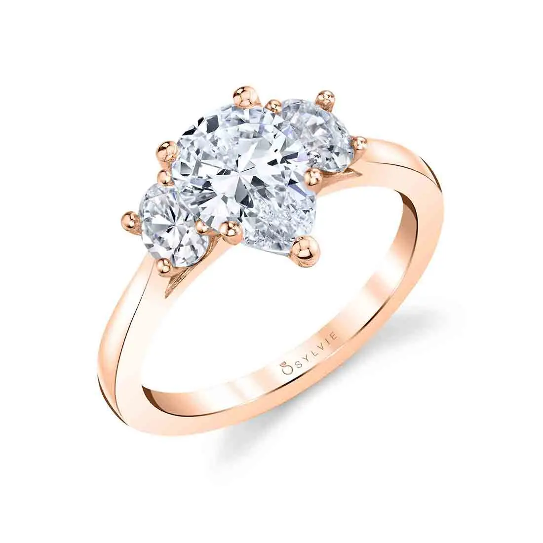 three stone pear engagement ring sylvie 