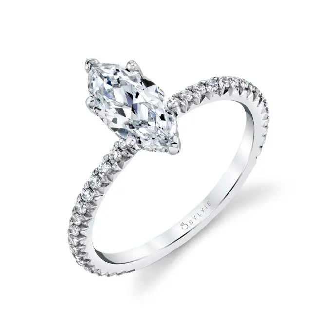 White Gold Marquise Cut Classic Engagement Ring
